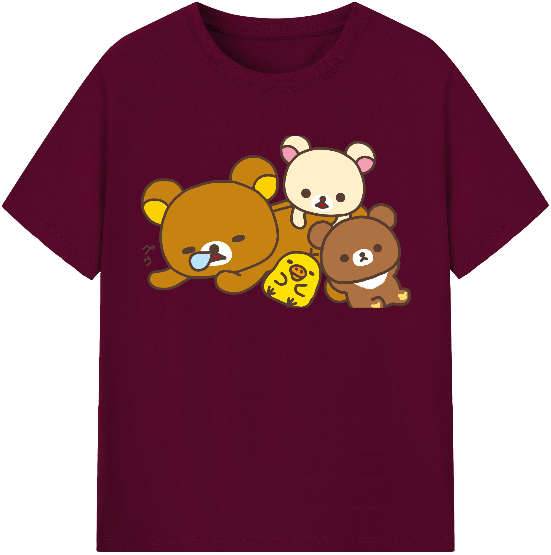 （画像用） リラックマ リラックマ キイロイトリ Rilakkuma Korilakkuma Kiiroitori レディースカジュアルプリントTシャツ（綿100％）